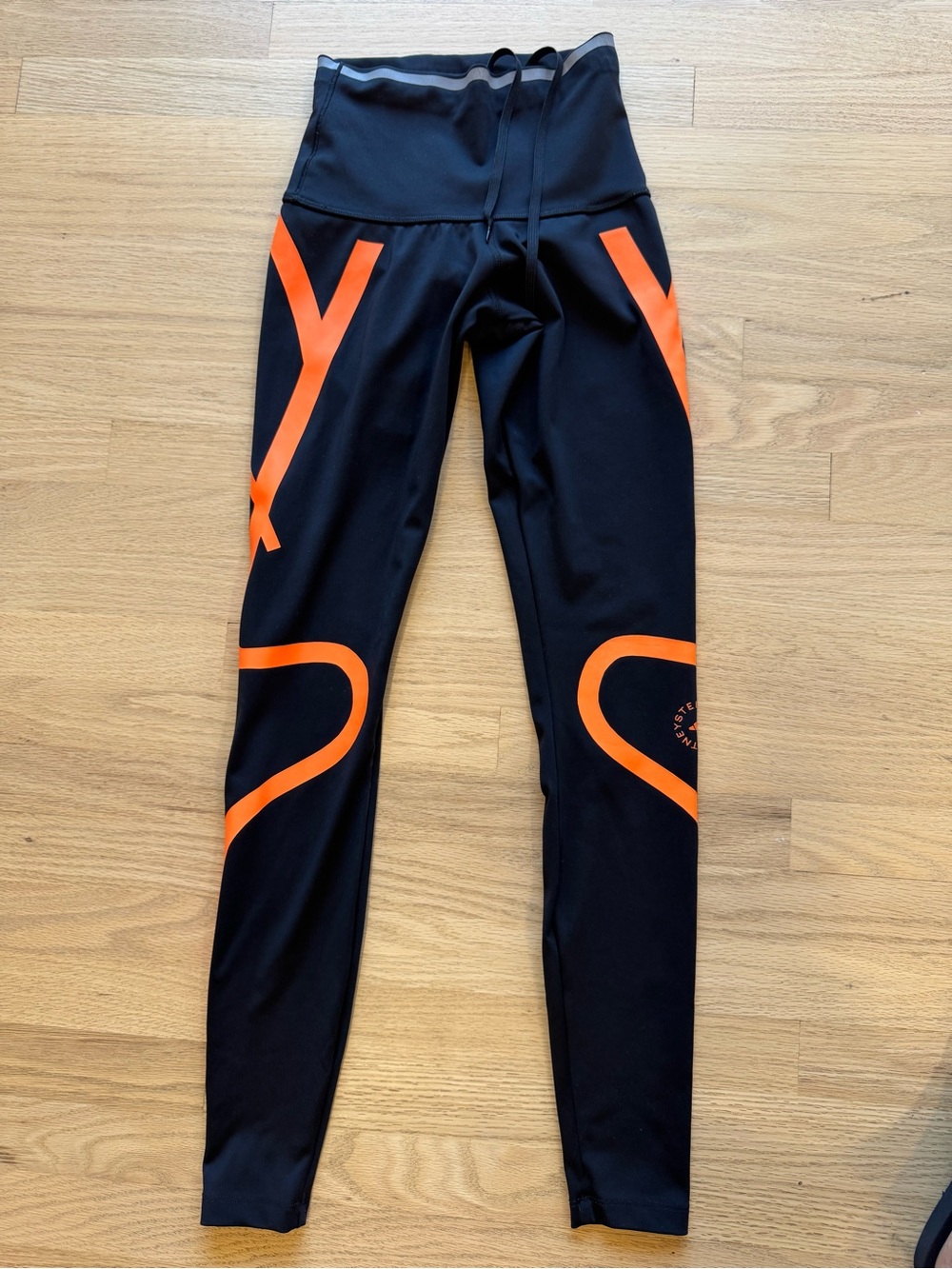 Adidas by Stella McCartney Black Track Joggers with Orange Accents